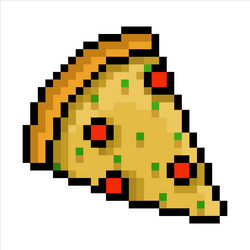 pixel style pizza slice icon. Vector illustration 32x32 pix