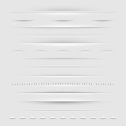 realistic web dividers horizontal empty paper vector image