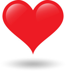 red heart on white background with shadow vector