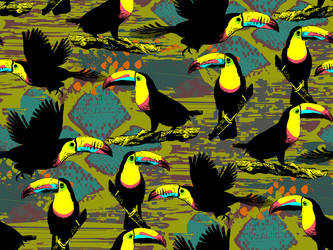 Toucan seamless abstract pattern vector