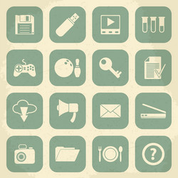 universal retro icons for web and mobile vector image