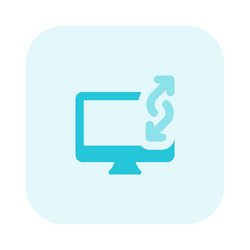 utilizing desktop computer for data transfer vector image