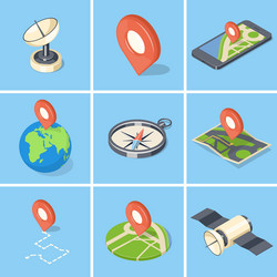 Gps navigation icons set vector