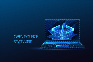 open source software and coding concept vector image