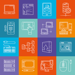 programming and computers lineart minimal iconset vector image