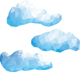 set of clouds in the style low poly vector image