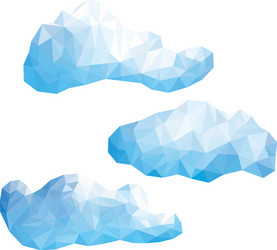 Set of clouds in the style low poly vector