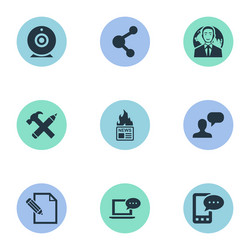 set of simple user icons vector image