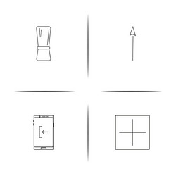 user interface simple linear icons set outlined vector image