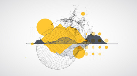 abstract image of a wireframe sphere vector image