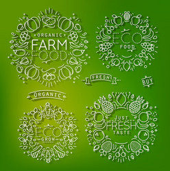 farm elements green vector