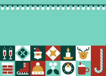 festive christmas card with santa reindeer candle Vector Image