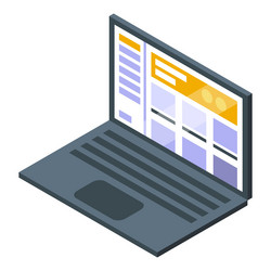laptop showing web design software interface vector image