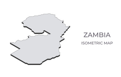 map of the zambia in simple isometric form vector image