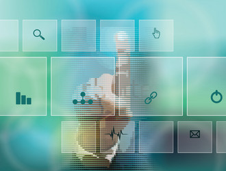 Modern Button Interface Technology vector image