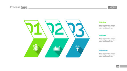 three stage plan slide template vector