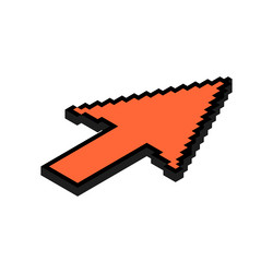 arrow isometric pixel icon web cursor click mouse vector image