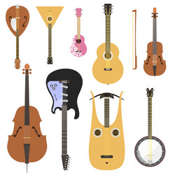 set of stringed musical instruments classical vector image