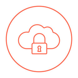 Cloud computing security line icon vector