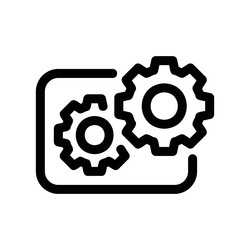 configuration settings outline icon with two vector image