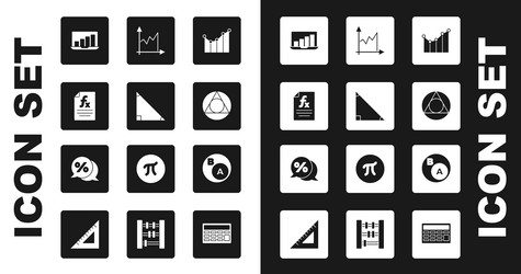 set graph schedule chart diagram triangle math vector image