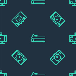 set line video game console and live streaming vector image