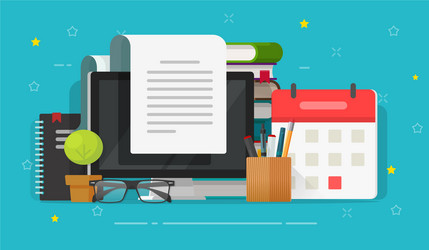 Writing on Computer - Content Creation vector image