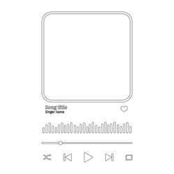 audio player template with buttoms loading bar vector