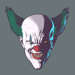 evil clown with creepy smile vector