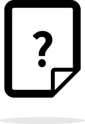 help and faq file icon on white background vector image