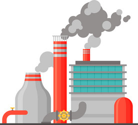 Power refinery plant industrial building vector