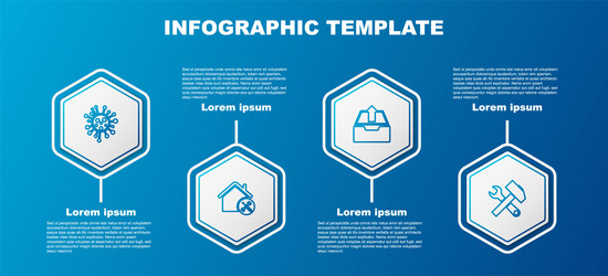 set line bacteria house service upload inbox vector