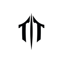 Tt logo monogram hexagon shape with triangle Vector Image