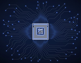 circuit board microprocessor microchip vector image