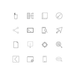internet technologies linear thin icons set vector image
