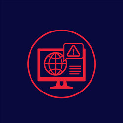 Network alert warning icon Royalty Free Vector Image