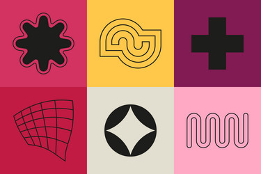 simple geometric shapes and patterns - set of flat vector image