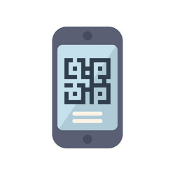 smartphone showing qr code for scanning vector image