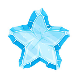 blue star ice shaped element for game and web vector image