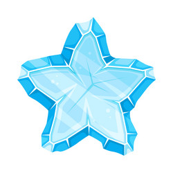 Blue star ice shaped element for game and web vector