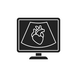 Echocardiogram machine black glyph icon medical vector