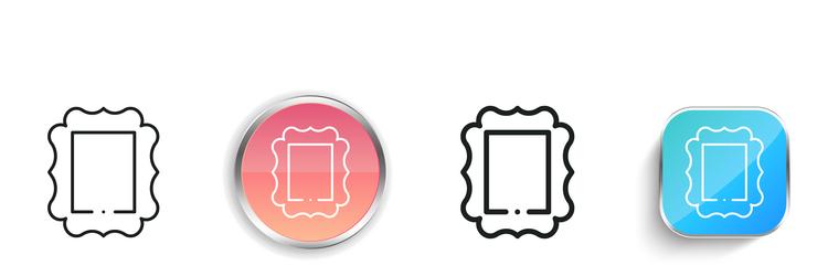 frame icon thin linear regular and button style vector image