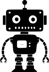 robot - minimalist and simple silhouette vector image