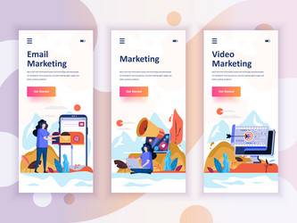 set of onboarding screens user interface kit vector image
