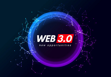 Web 3 world technology digital background web3 vector