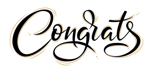 congrats lettering greeting sign handwritten vector