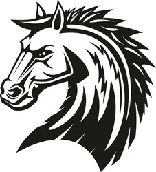 mane head isolated horse silhouette Vector Image