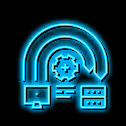 ping of death attack neon glow icon vector