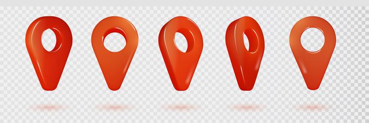 red map pointer isolated realistic location vector image
