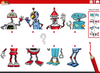 Robot Picture Matching Game vector image